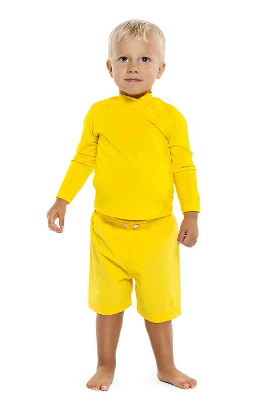 Bust - supporting  Baby Island Rash Guard Set | Bold Yellow