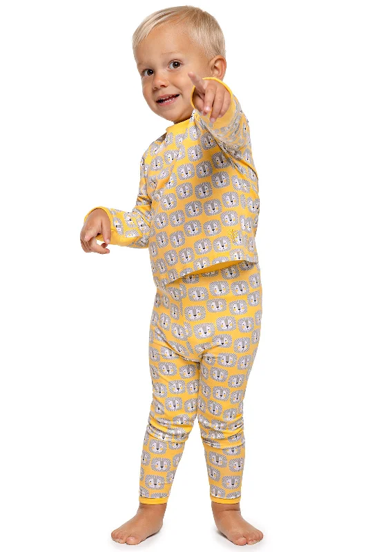 Luxury - crafted  Baby LumaLeo Long Sleeve T-Shirt | Yellow Lion Heads