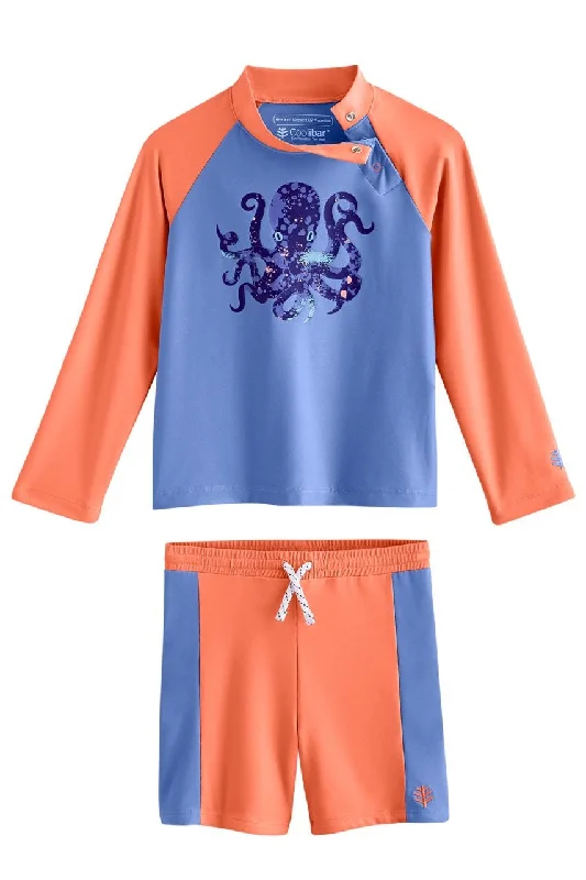 Beach - ready  Baby Wave Rash Guard Set | Aura Blue