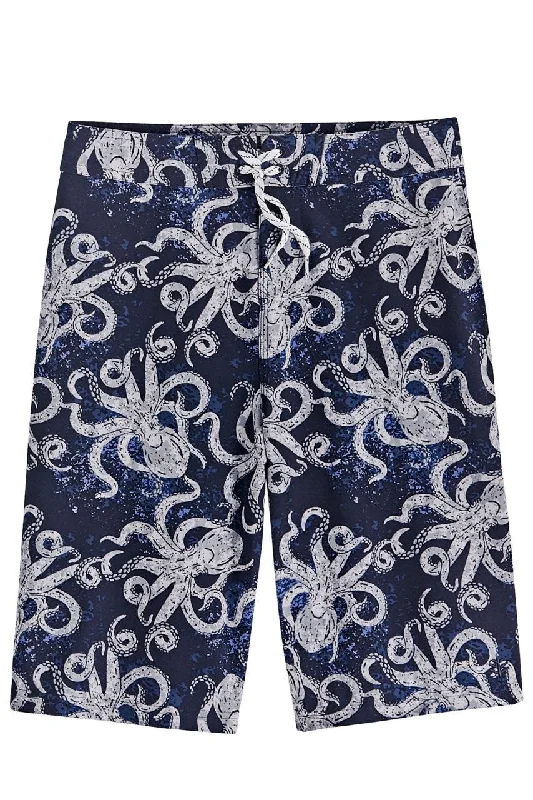 Mature - style  Boy's Superbank Boardshorts | Navy Octopus
