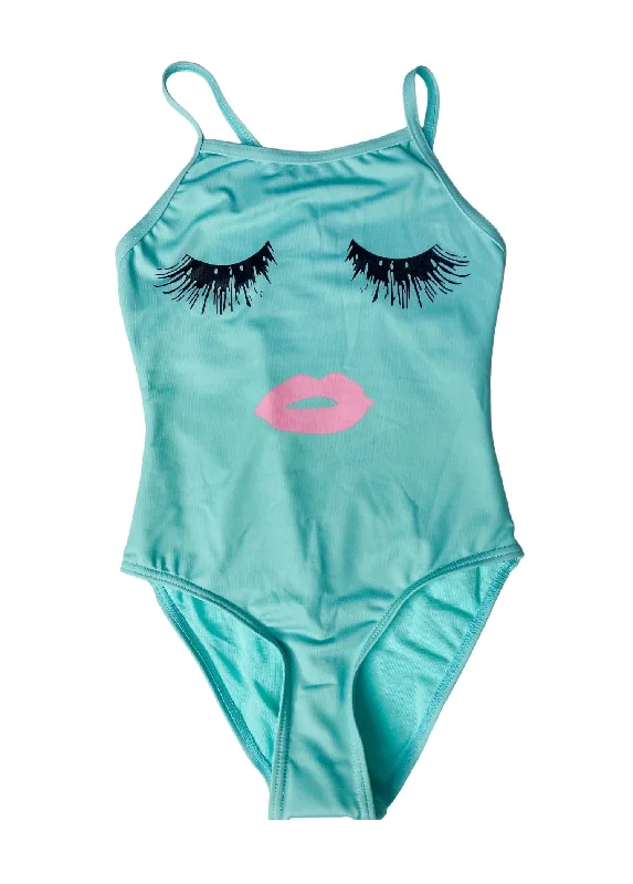 Bohemian - influenced  Girl's Facing The Sun One Piece In Teal Eyelash