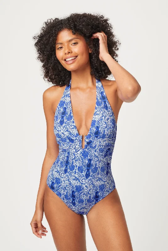 Moisture - wicking  Lake Como U-Bar Halterneck Swimsuit