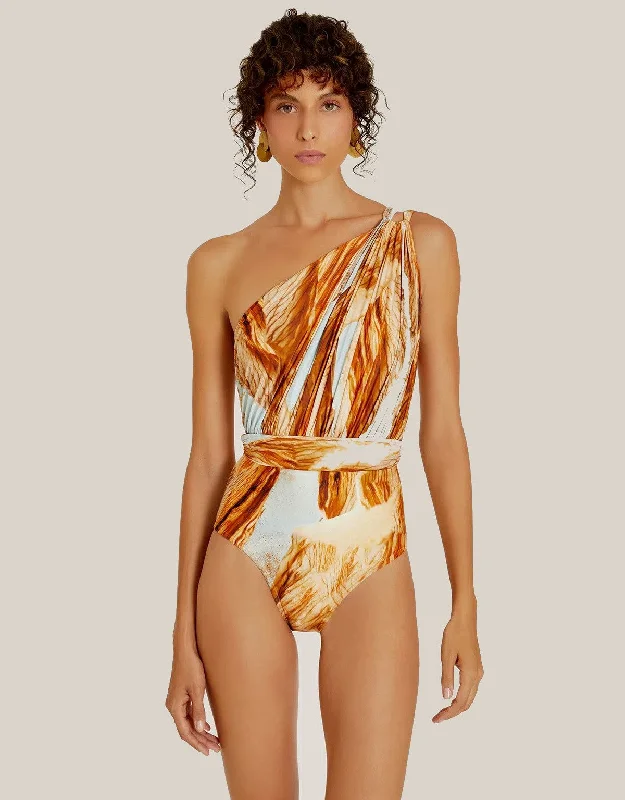 Comfort - driven  Greek Shoulder One Piece in Petal