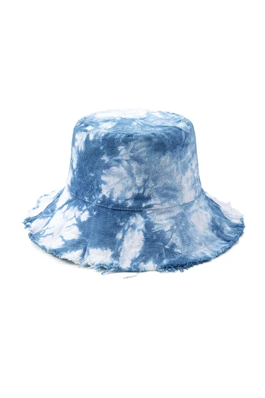 Color - coordinated  Tie Dye Frayed Trim Bucket Hat