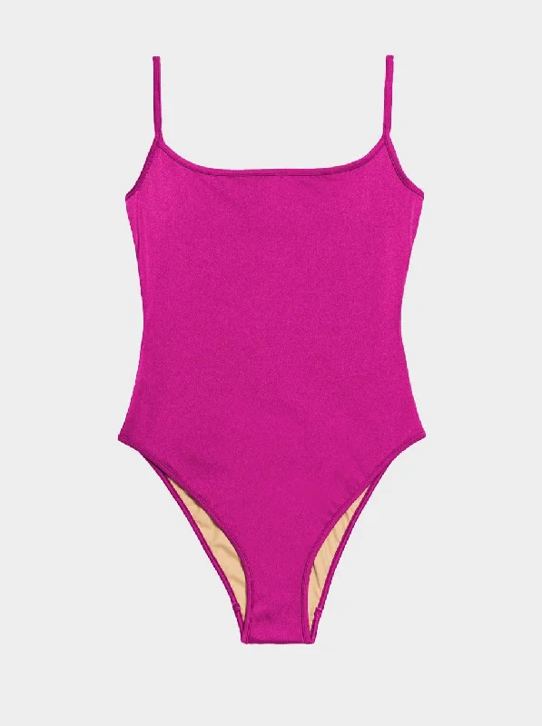 Pool - appropriate  Nu Swim: Noodle Thin Strap One Piece - Fuchsia