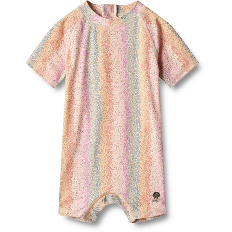 Sleek - designed  Wheat Rainbow Flowers Swimsuit Cas